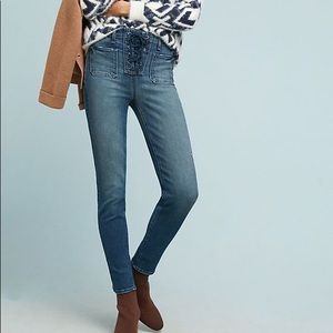 Anthropologie McGuire Isabeli Lace-Up Skinny Jeans